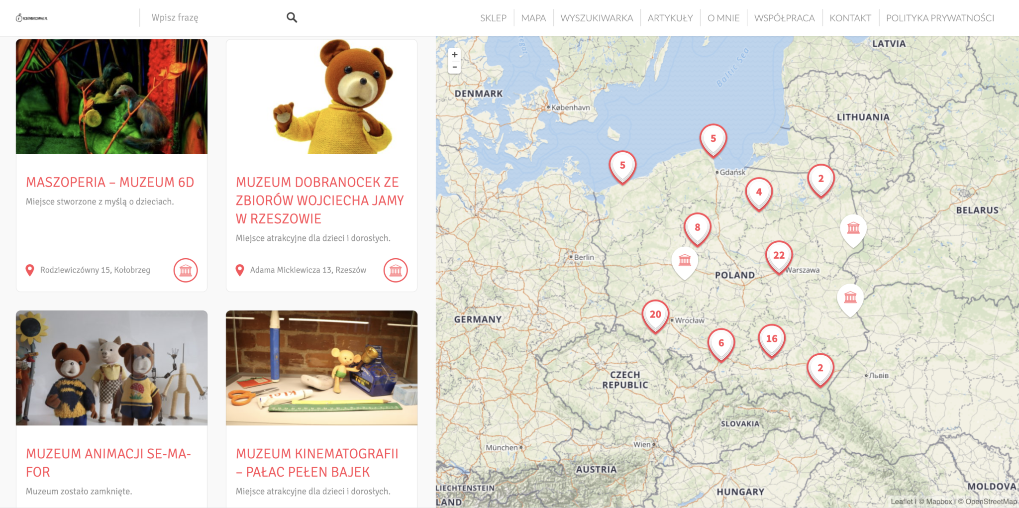 Atrakcje dla dzieci w Polsce - zobacz miejsca przyjazne dzieciom na mapie Rodzinny Kompas 13